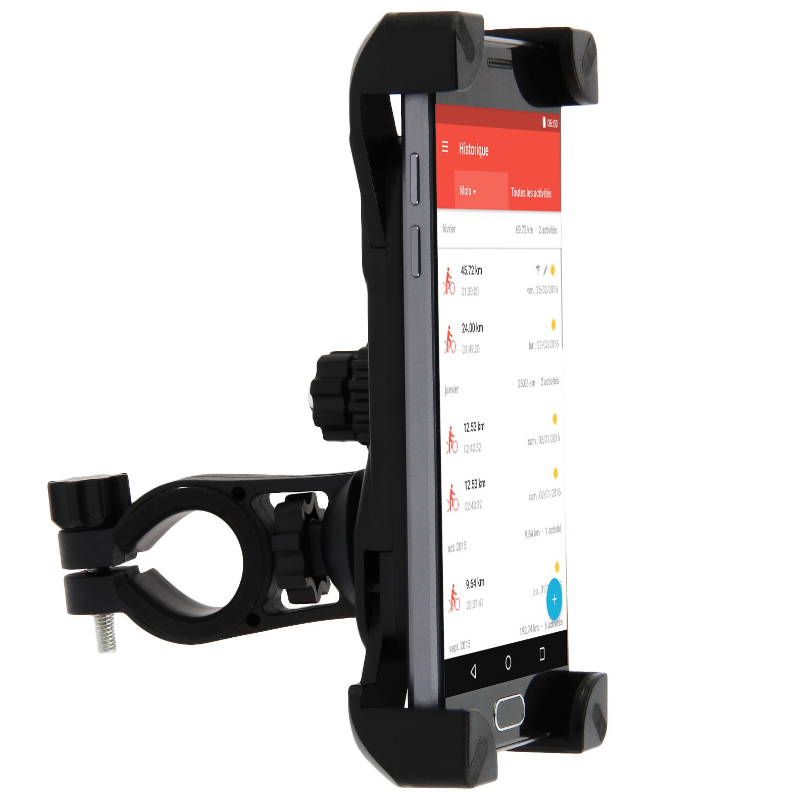 Support Smartphone Universel Moto Guidon Rotatif en Aluminium pour