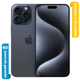 iPhone 15 Pro max 256 Go Titane Bleu Occasion (Batterie 83%)