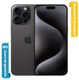 iPhone 15 Pro max 256 Go Noir Occasion (Batterie 90%)