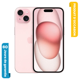 iPhone 15 128 Go Rose Occasion (Batterie 96%)