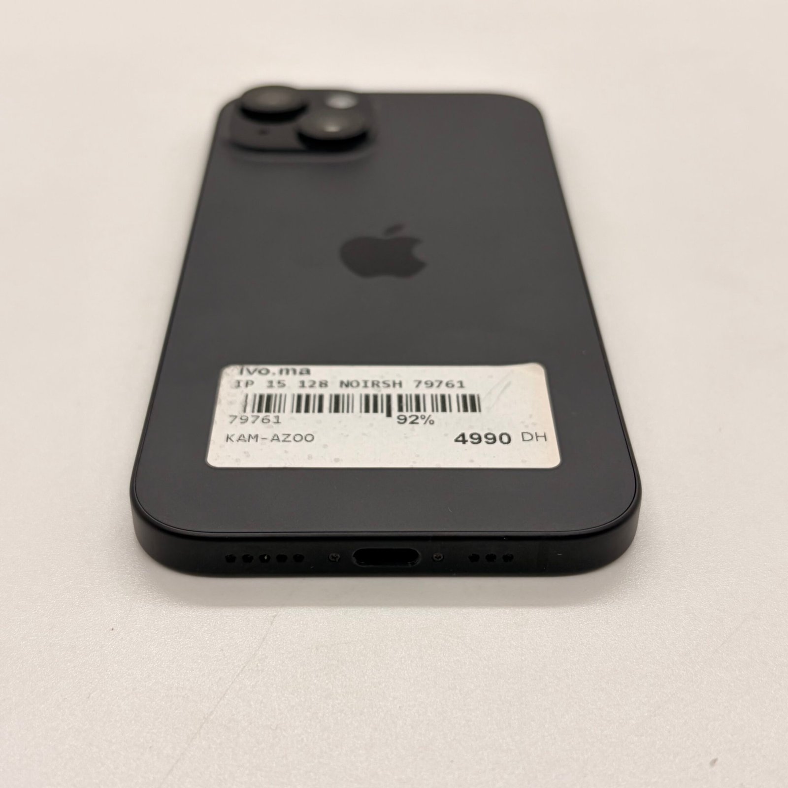 iPhone 15 128 Go Noir Occasion (Batterie 92%) – Image 6