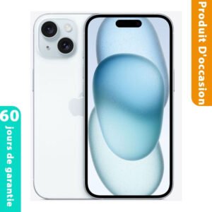 iPhone 15 128 Go Bleu Occasion (Batterie 96%)