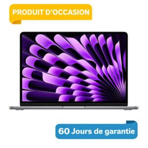 MacBook Air M3 13" 8Go 256Go Gris Sidéral Occasion (Batterie 100%)