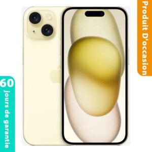 iPhone 15 128 Go Jaune Occasion (Batterie 99%)