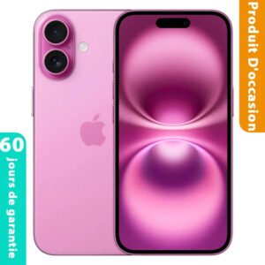 iPhone 16 128 Go Rose Occasion (Batterie 93%)