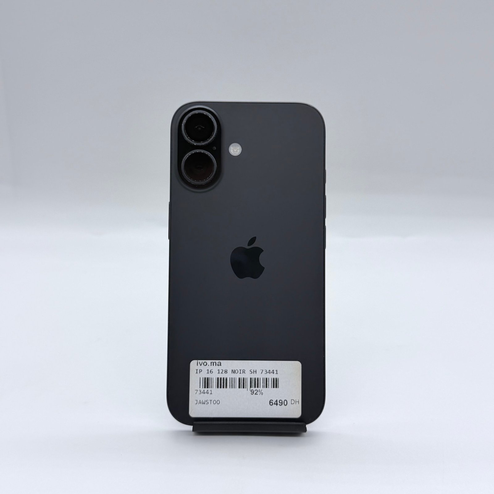 iPhone 16 Noir 128 Go Occasion (Batterie 92%) – Image 2