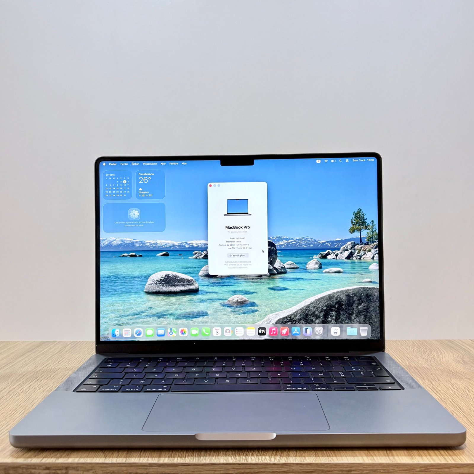 Macbook Pro M3 14" 8/512 Gris Occasion (Batterie 89%) – Image 2